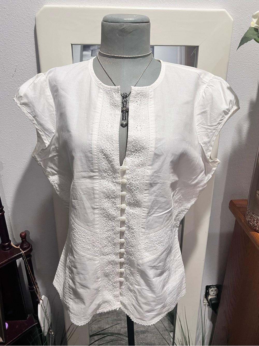 Tommy Hilfiger White Cotton Top